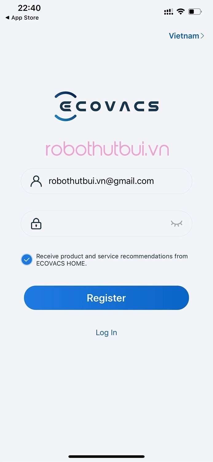 Hướng dẫn cài đặt và kết nối App Ecovacs Home 6 Cài đặt App Ecovacs Home