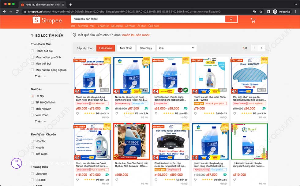 Nước lau sàn cho robot hút bụi lau nhà 13 Nước lau sàn cho robot hút bụi lau nhà